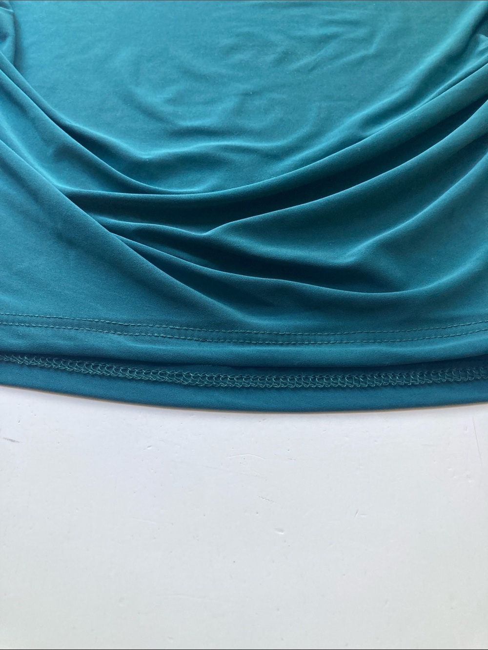 Tilly's Forest Green Short Sleeve Scoop Neck Top with Side Ruching - Picture 7 of 9
